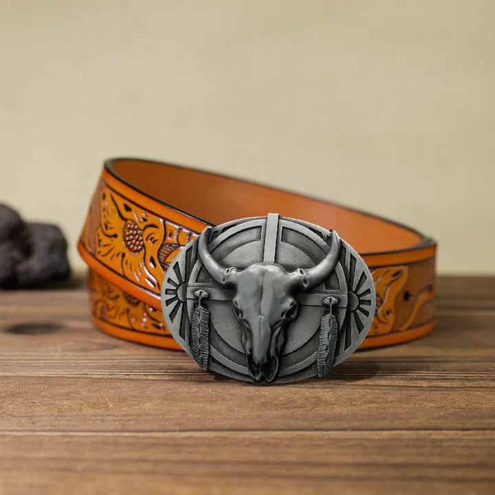 Ceinture en cuir à boucle DIY pour homme