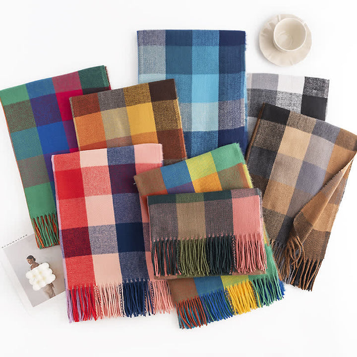 Écharpe à franges aux couleurs vives pour femme - image 1