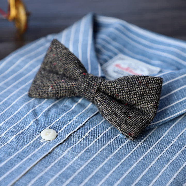 Nœud papillon simple en tweed de laine mélangée pour homme