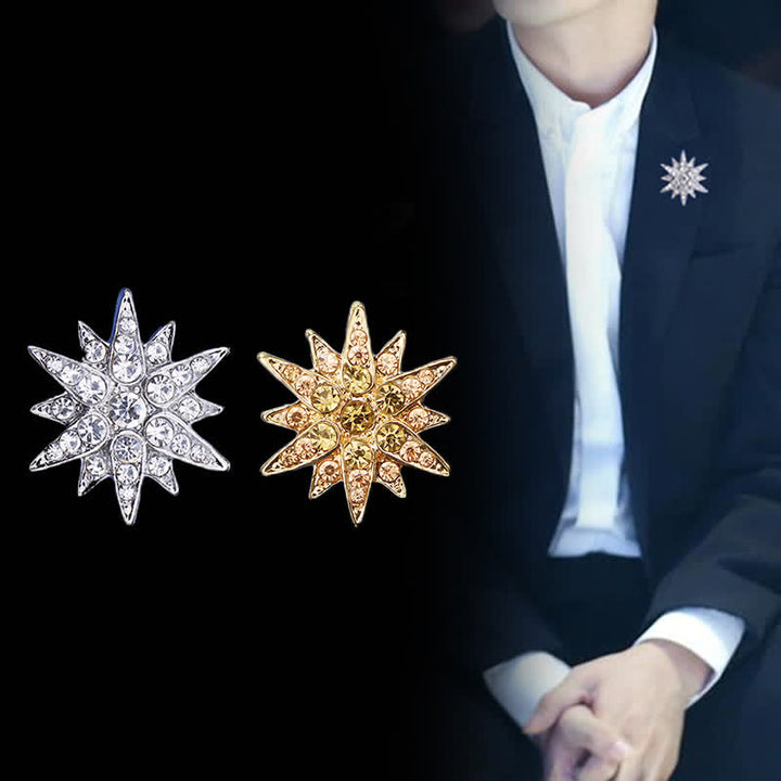 Superbe broche étoile hexagonale pour homme