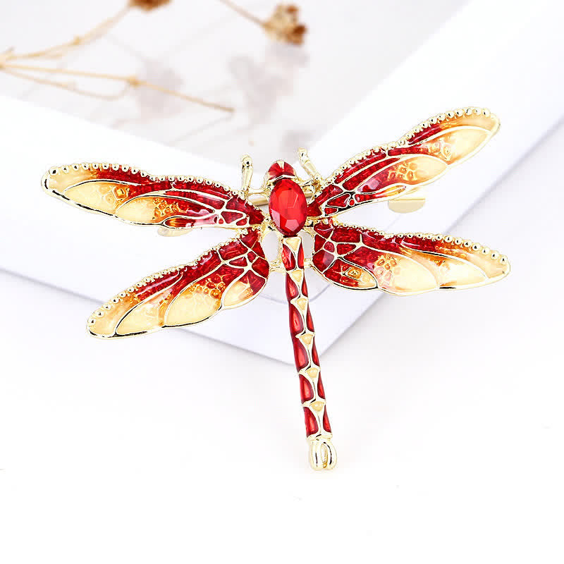 Jolie broche libellule en émail pour femme