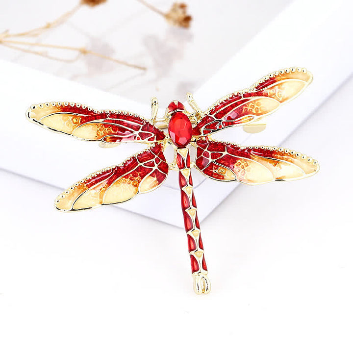 Jolie broche libellule en émail pour femme
