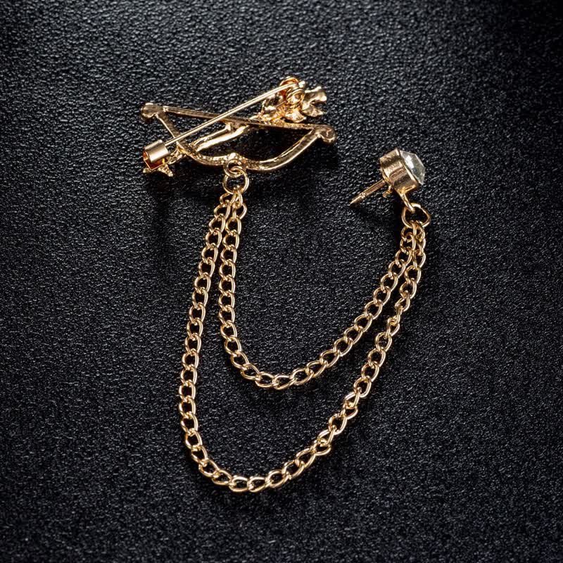 Broche chaîne flèche Cupidon pour homme