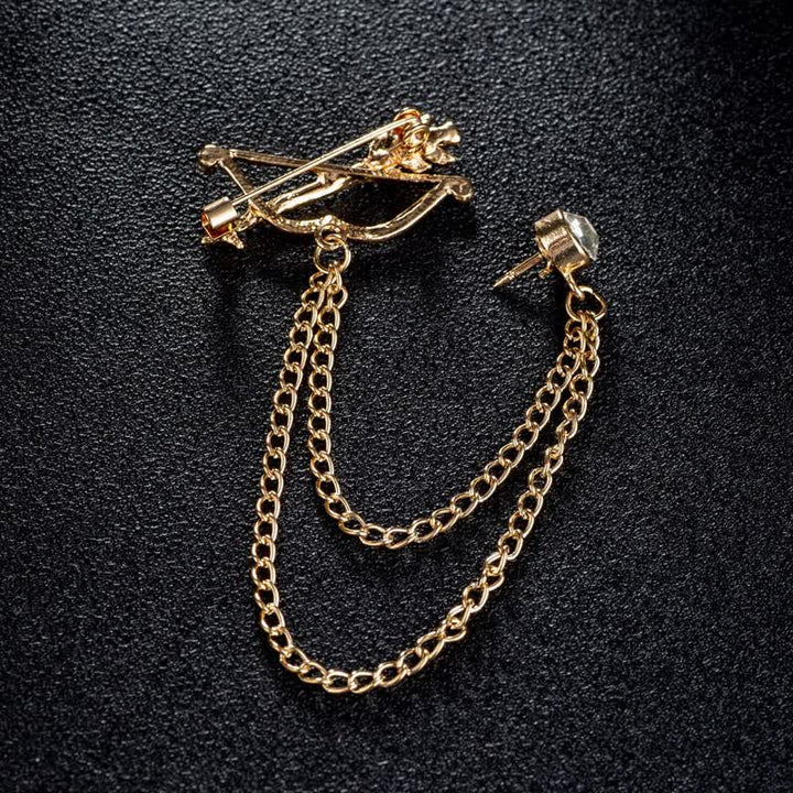 Broche chaîne flèche Cupidon pour homme