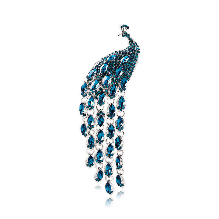 Broche à franges en forme de paon Grazioso pour femme