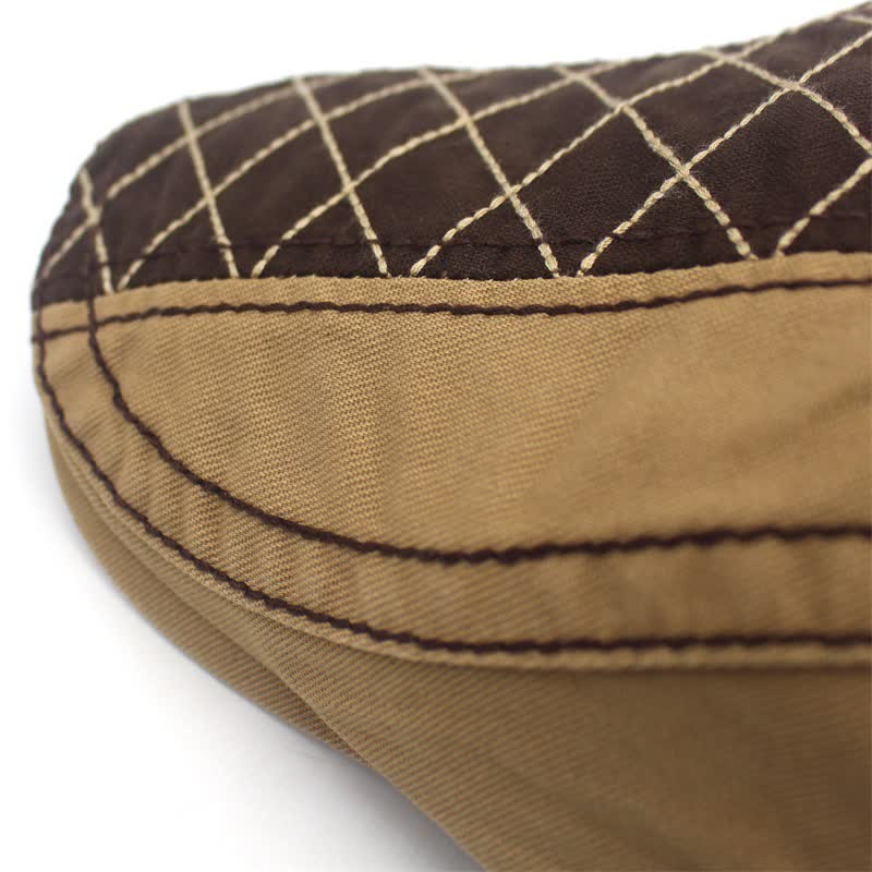 Béret à carreaux brodés vintage en patchwork