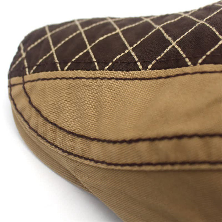 Béret à carreaux brodés vintage en patchwork