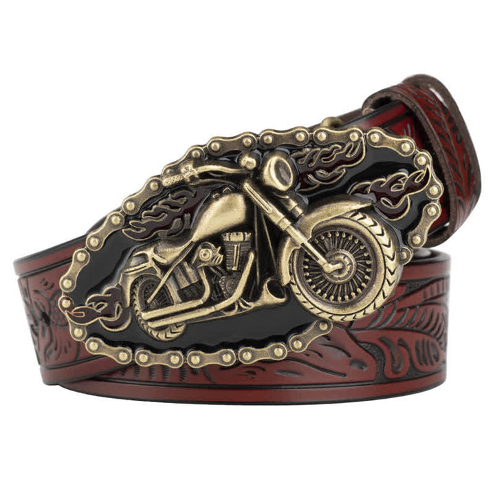 Ceinture en cuir style motard punk rock pour homme