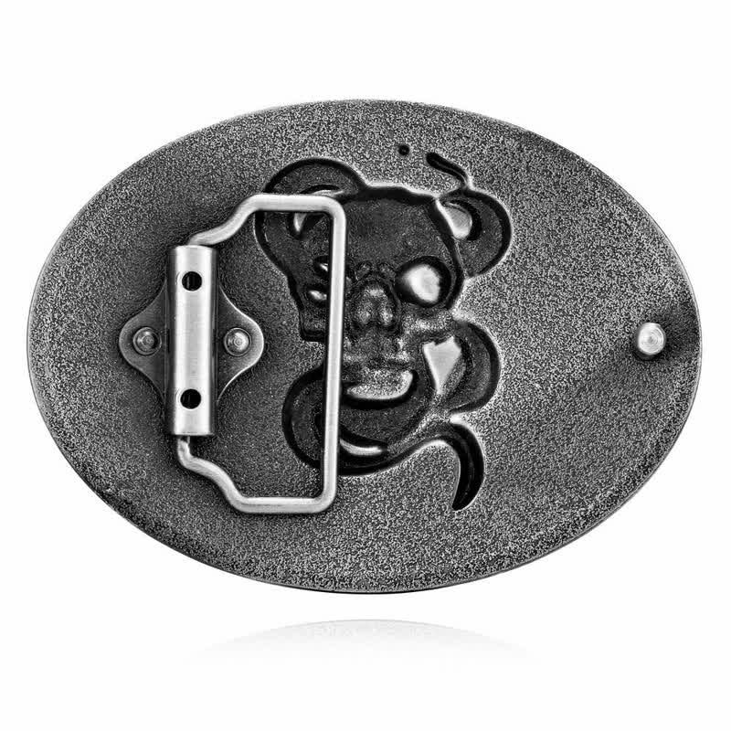 Ceinture en cuir à boucle tête de mort et serpent « Liberty or Death » pour homme