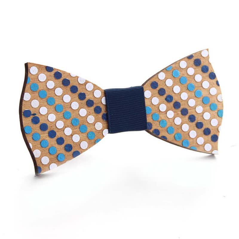 Noeud papillon en bois pour homme avec peinture de pièces de puzzle