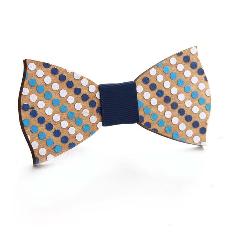 Noeud papillon en bois pour homme avec peinture de pièces de puzzle