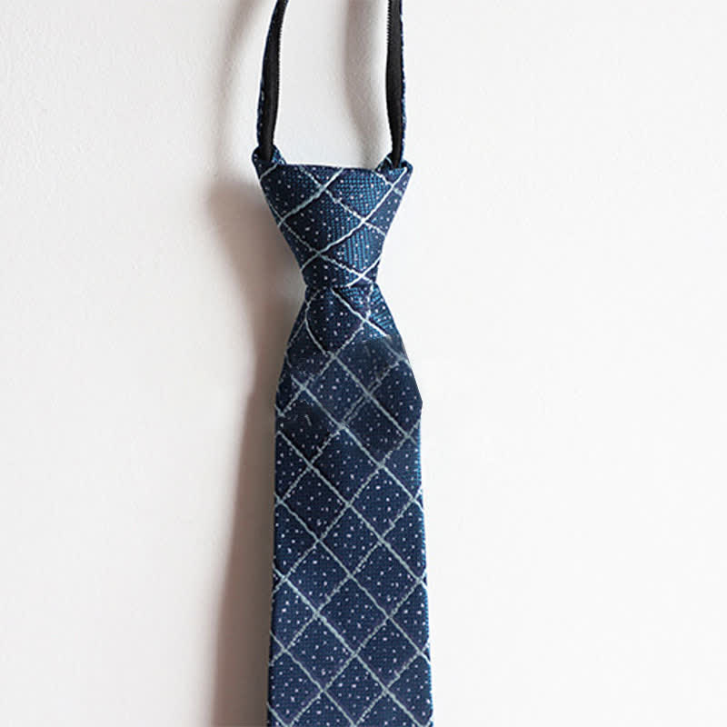 Cravate élégante à fermeture éclair pour homme, motif cachemire rayé