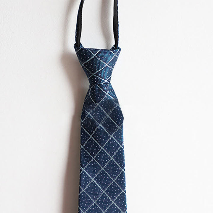 Cravate élégante à fermeture éclair pour homme, motif cachemire rayé