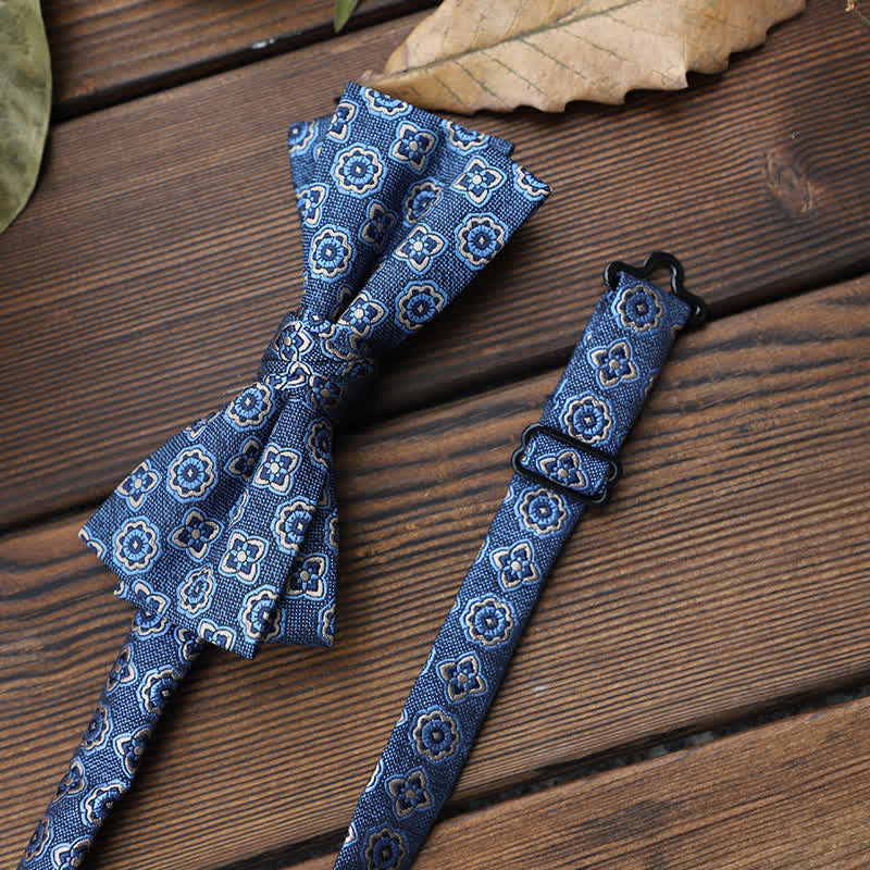 Nœud papillon à rayures florales pour homme