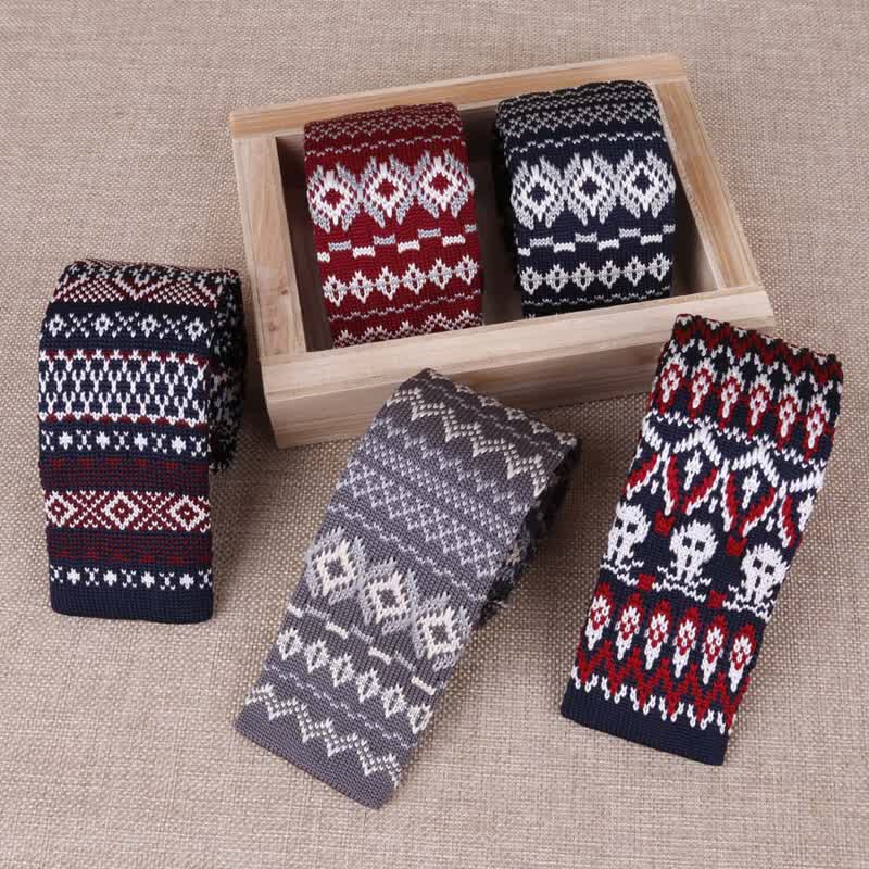 Cravate fine en tricot exotique pour homme