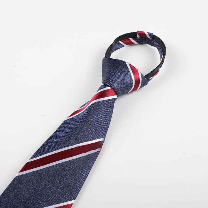 Cravate rayée à fermeture éclair pour homme - Marine - image 5