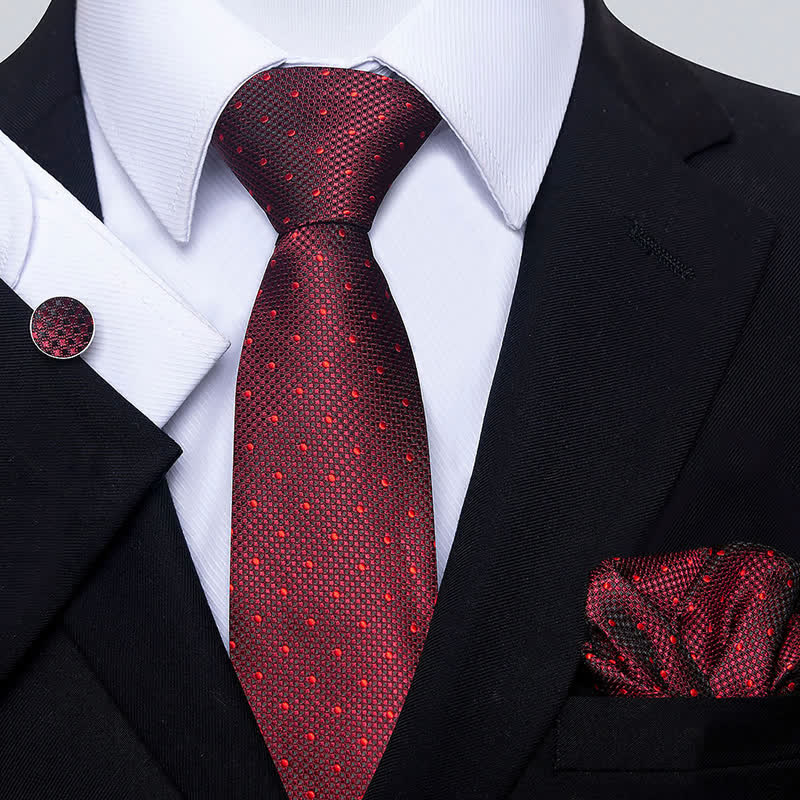 Ensemble de 3 cravates minimalistes à pois pour homme