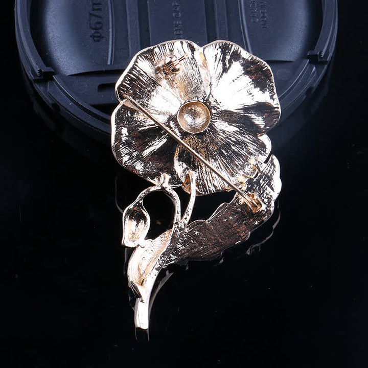 Broche unisexe en strass avec coquelicot pour le Memorial Day