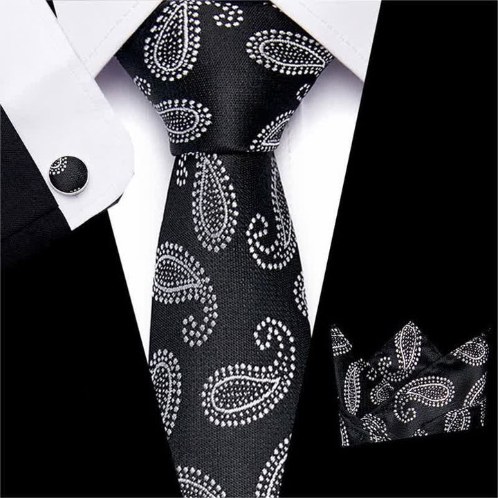 Lot de 3 cravates classiques à motif cachemire pour homme