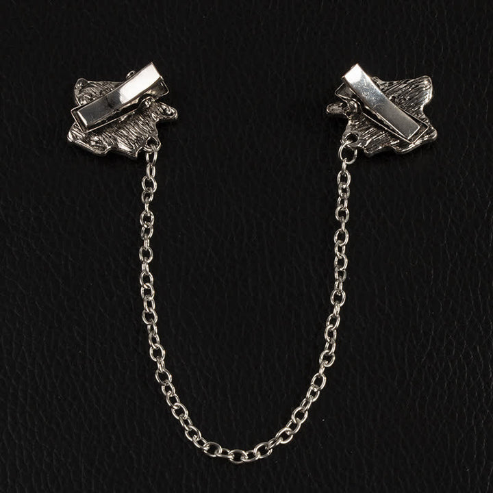 Broche de collier en chaîne rose vieillie pour homme