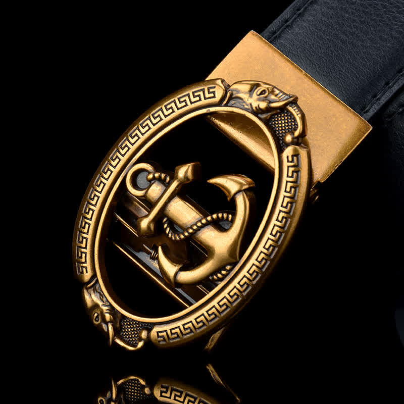 Ceinture en cuir pour homme avec motif ancre de bateau
