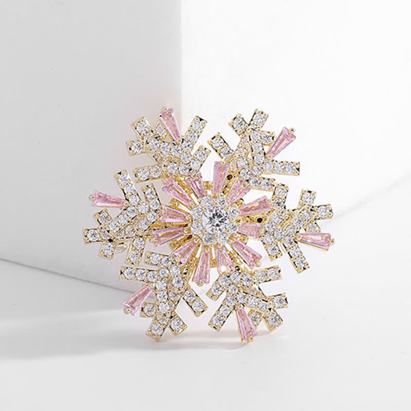 Broche Flocon de Neige Rotative pour Femme