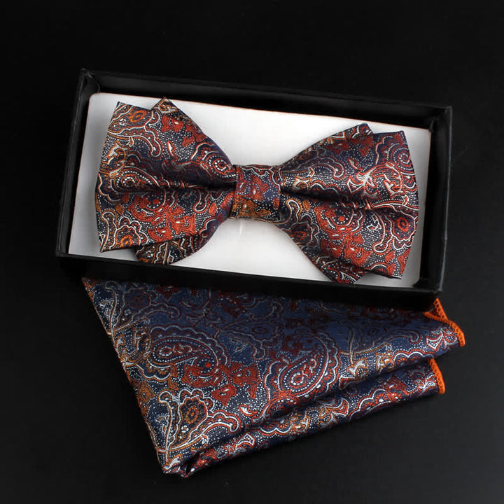 Ensemble de 2 nœuds papillon à motif cachemire néoclassique pour homme