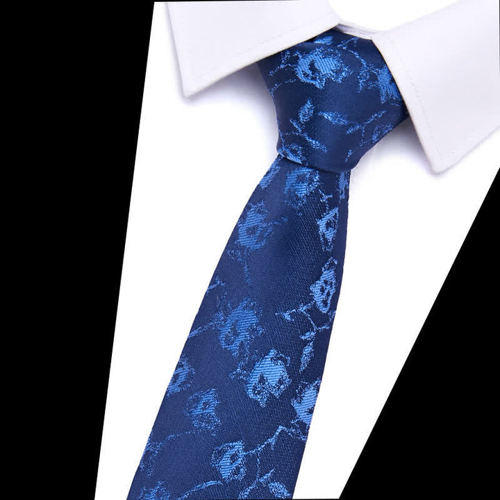 Cravate florale à feuilles botaniques pour homme - Rose - image 1