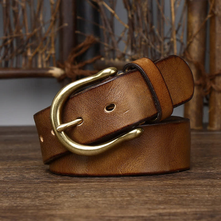 Ceinture en cuir usé et froissé tendance pour homme