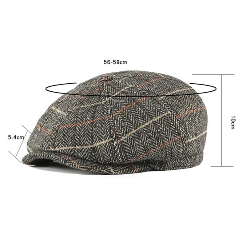 Casquette octogonale à carreaux britanniques pour chauffeur de taxi