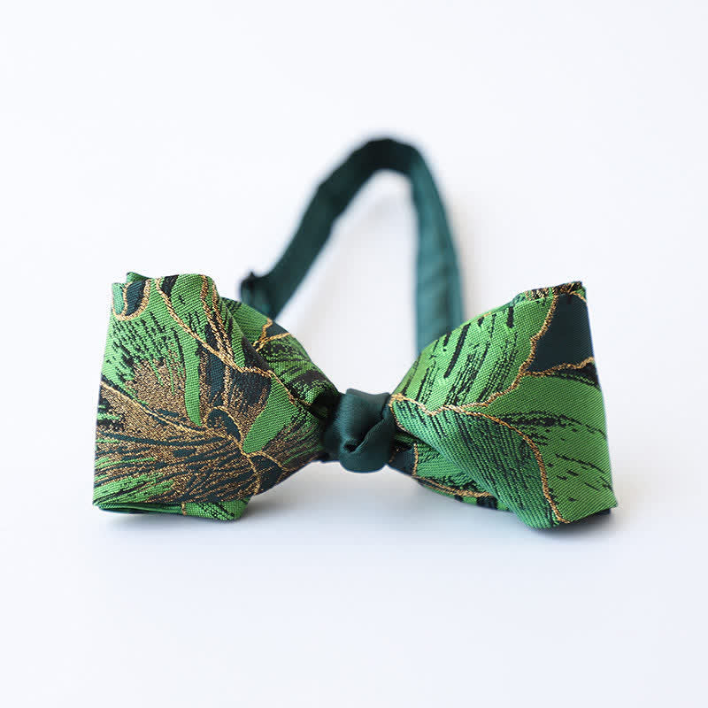 Nœud papillon doré pour homme de la série Green avec motif de carpes koï