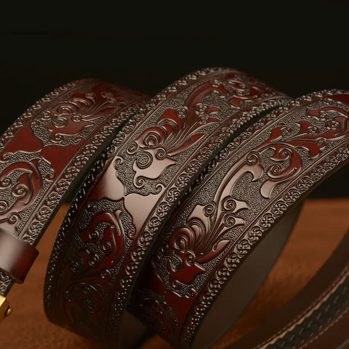 Ceinture en cuir véritable avec boucle aigle pour homme