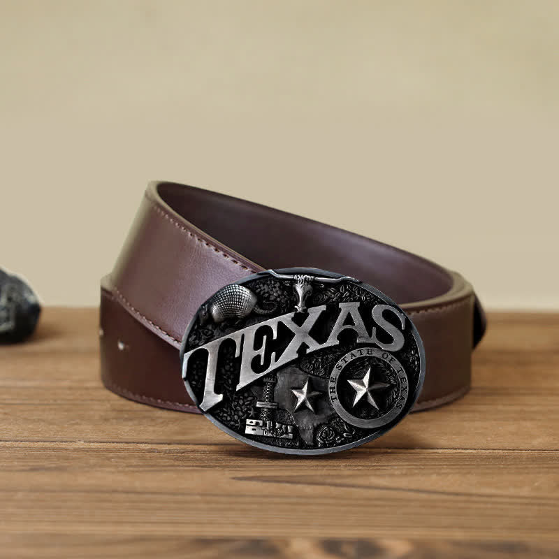 Ceinture en cuir à boucle Texas State Heritage Attitude pour homme
