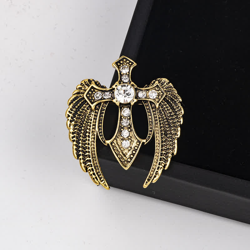 Broche en forme de croix pour homme Soar In Faith Wings