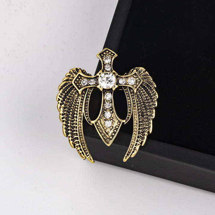 Broche en forme de croix pour homme Soar In Faith Wings