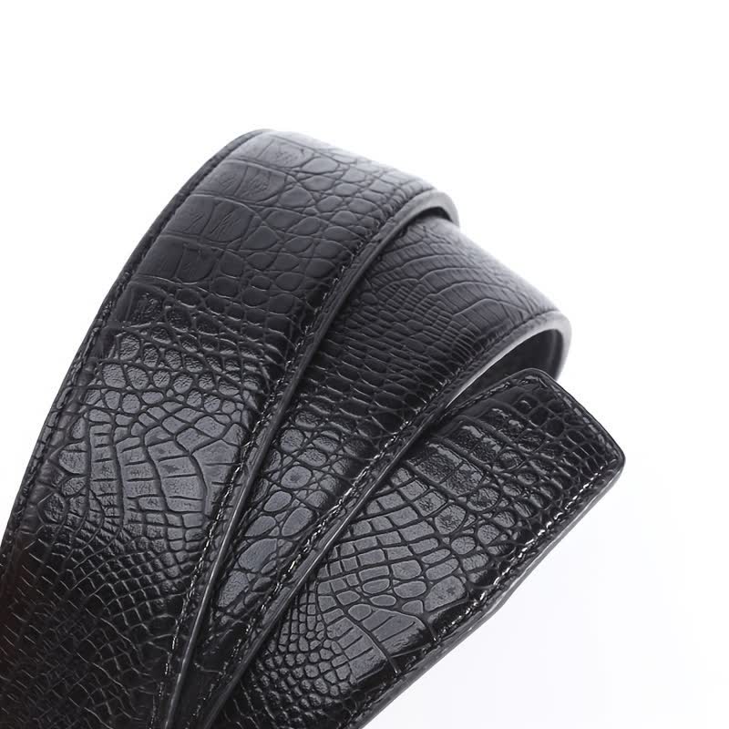Ceinture en cuir à boucle automatique pour homme, motif crocodile
