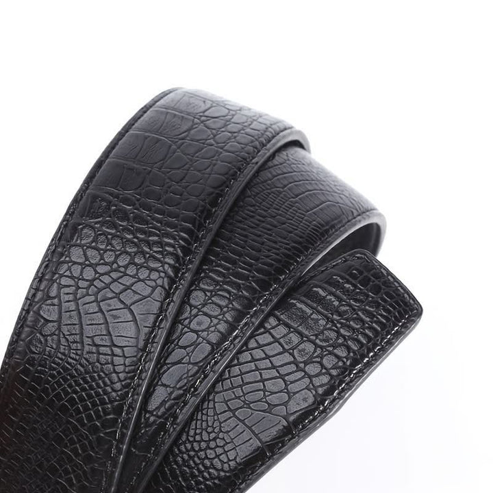 Ceinture en cuir à boucle automatique pour homme, motif crocodile