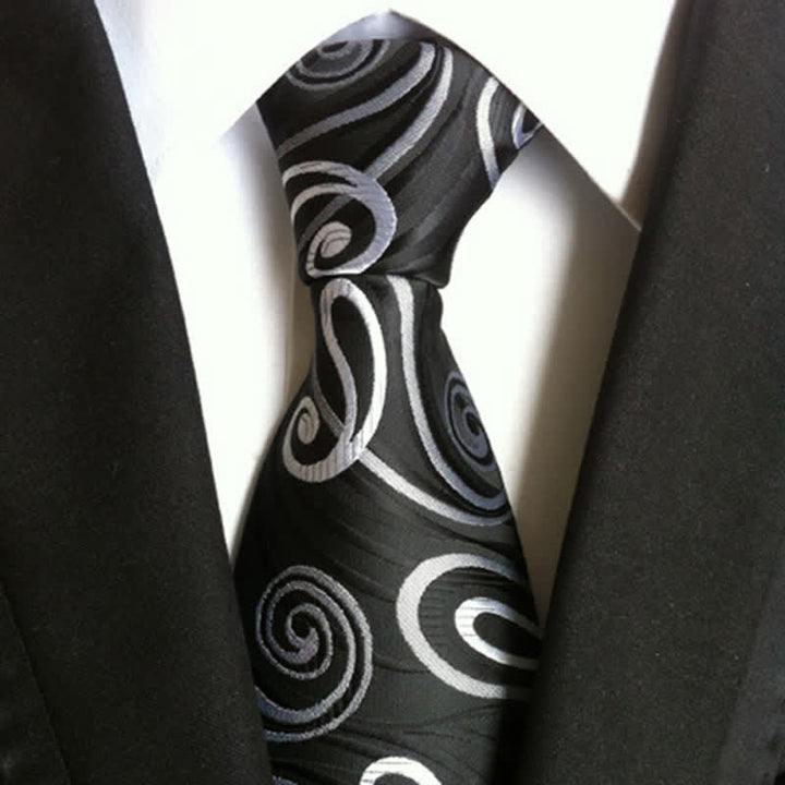 Cravate à motif cachemire Hurricane Wave pour homme - Noir - image 0