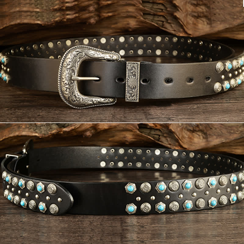 Ceinture unisexe luxueuse avec accents turquoise