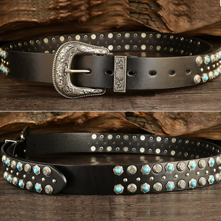 Ceinture unisexe luxueuse avec accents turquoise
