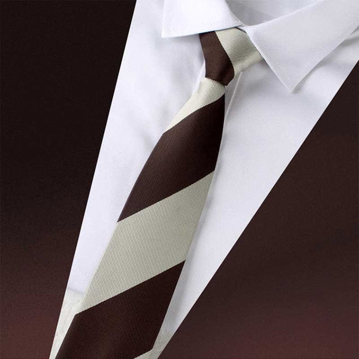 Cravate à rayures larges avec fermeture éclair et blocs de couleurs pour homme