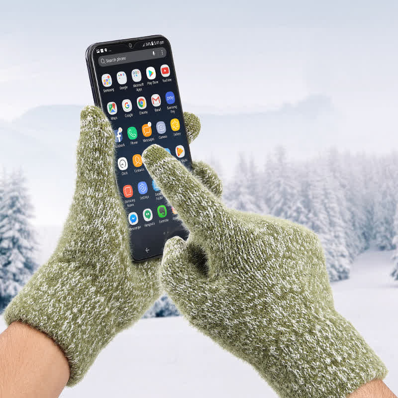 Ensemble de 3 gants unisexes élégants avec chapeau, écharpe longue et écran tactile