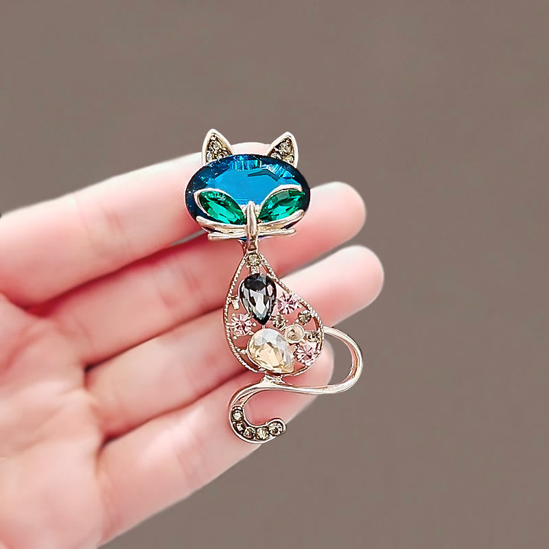 Broche renard aux yeux bleu sarcelle pour femme