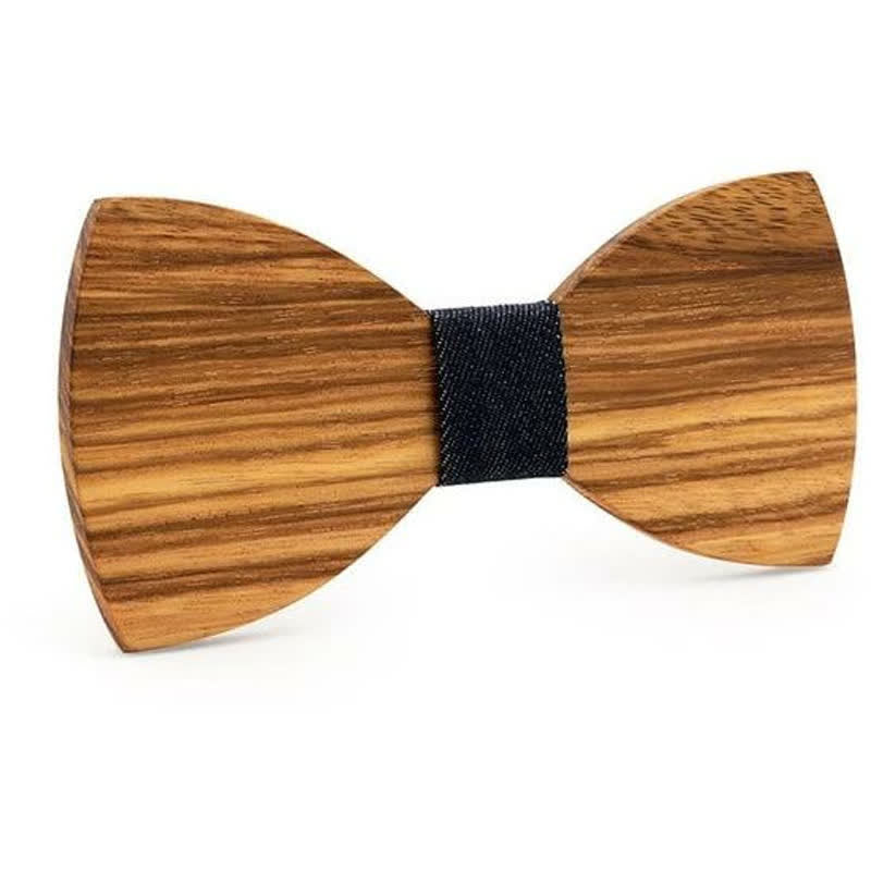 Noeud papillon en bois naturel pour homme