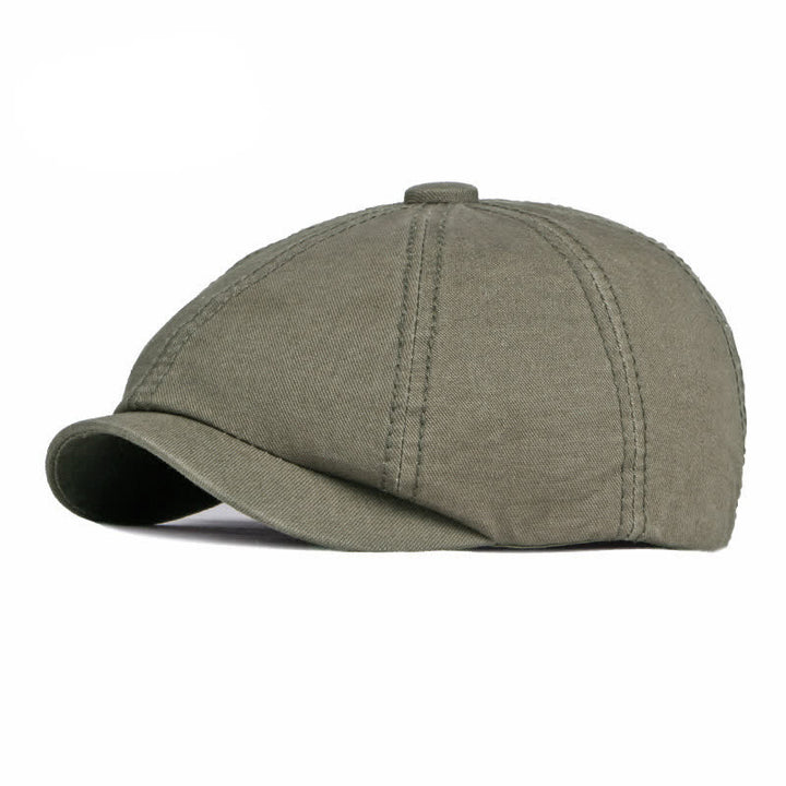 Casquette béret décontractée en coton de couleur unie - Vert armée - Réglable (environ 21 5/8"-23 5/8") - image 14