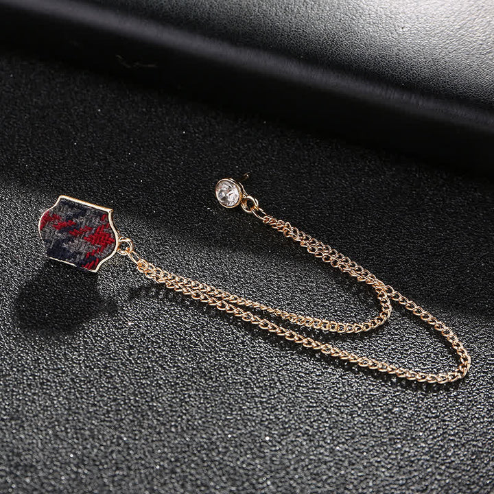 Broche de personnalité en tissu britannique pour homme