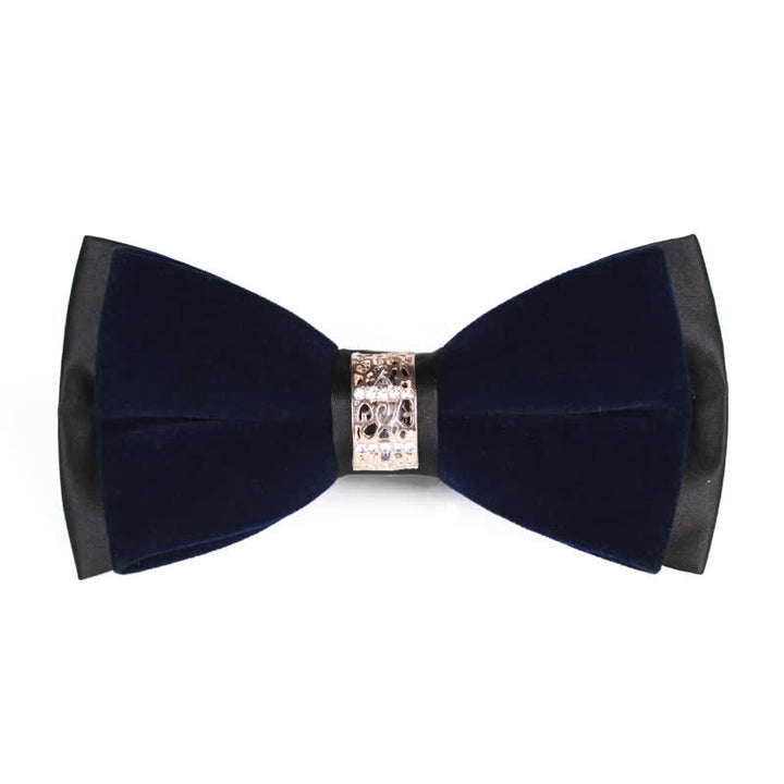 Nœud papillon en velours patchwork strass pour homme