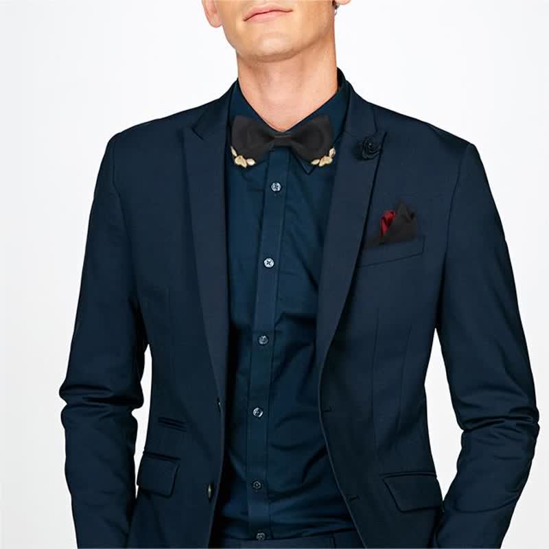 Nœud papillon de mariage pour homme avec feuilles de jardin