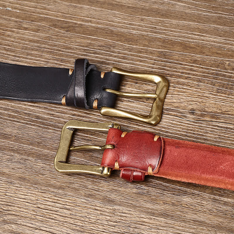 Ceinture en cuir craquelé vintage pour homme