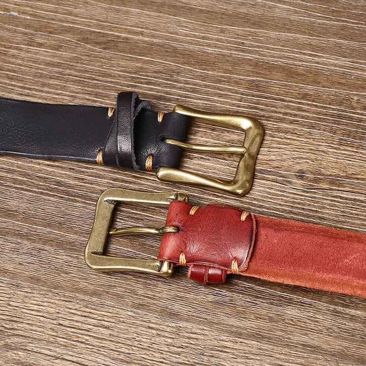 Ceinture en cuir craquelé vintage pour homme